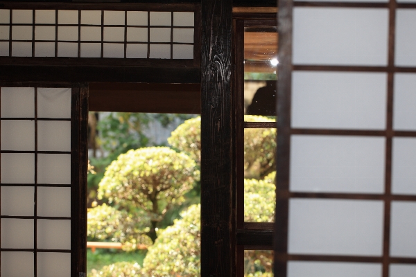 Wood house interior window Photo