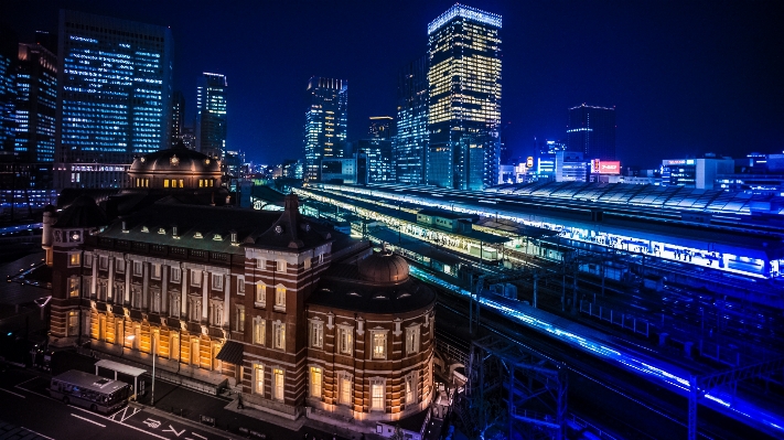 Horizont nacht stadt wolkenkratzer Foto