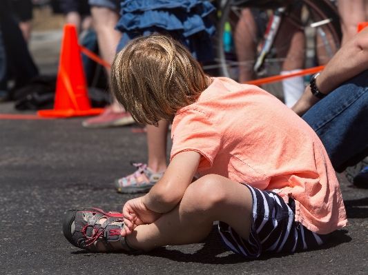 Person street cone child Photo