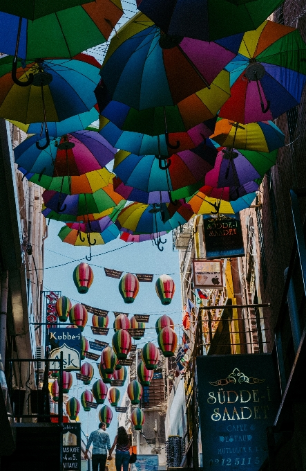 Straße liebe regenschirm bunt
