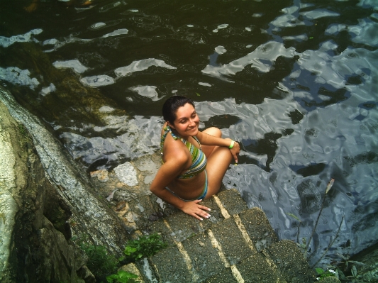 Sea water rock waterfall Photo