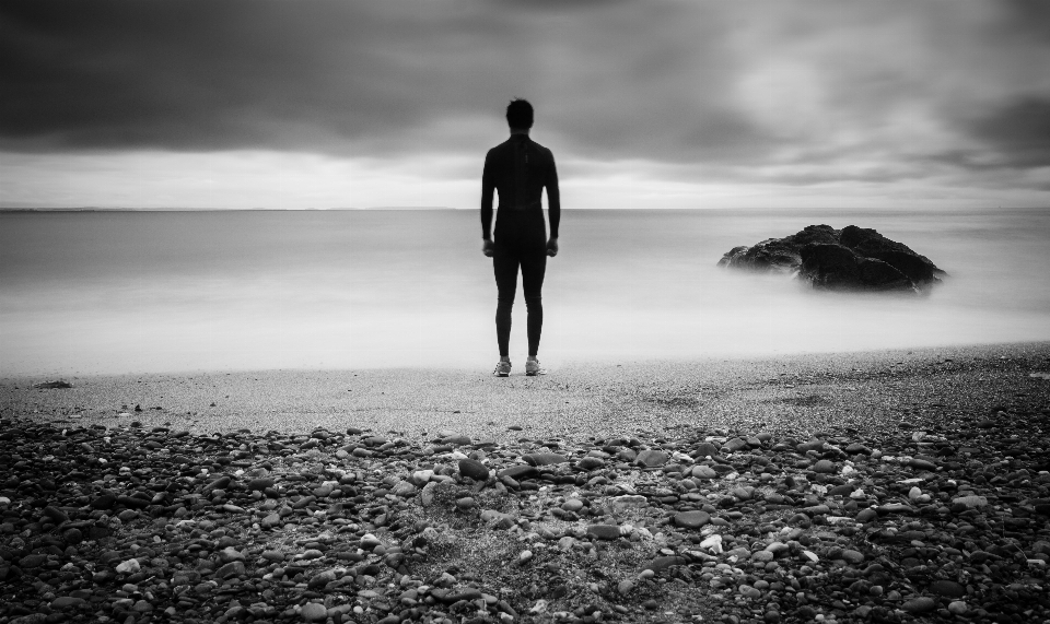 Man beach landscape sea