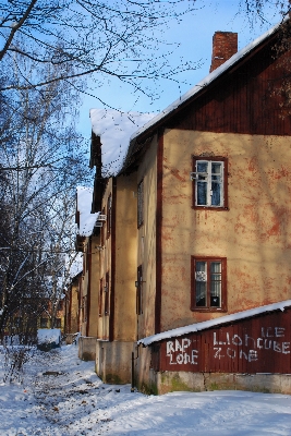 Snow winter architecture wood Photo