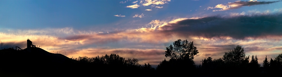 Landscape silhouette light cloud