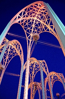 Night recreation arch ferris wheel Photo