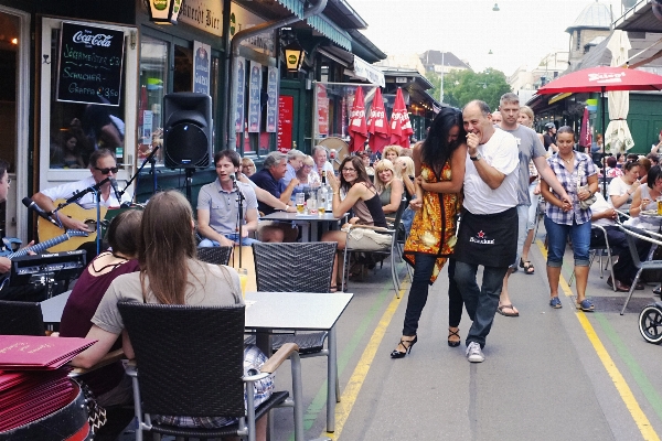 Pedestrian street urban crowd Photo