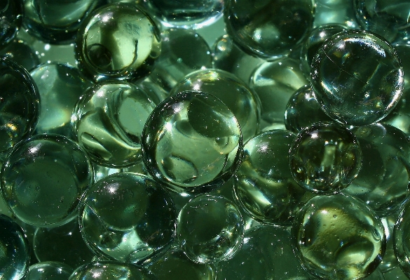 Drop glass green bead Photo