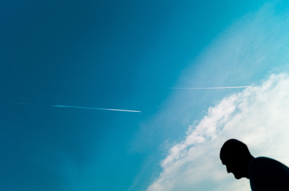 Man horizon silhouette cloud