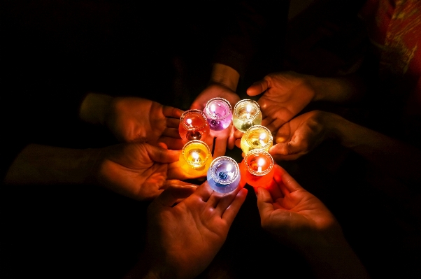 Hand light flower sparkler Photo