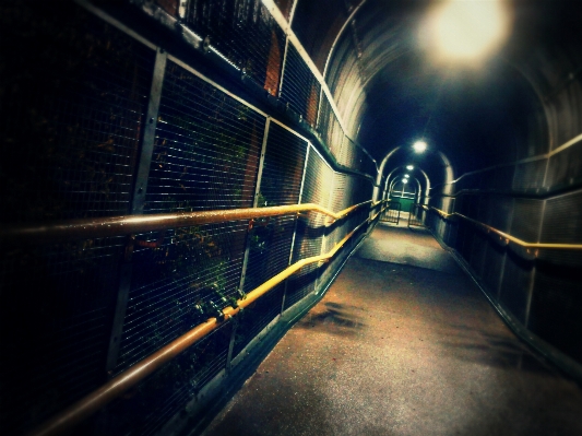 Light fence bridge night Photo