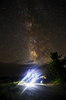 Foto Lampu langit malam fotografi