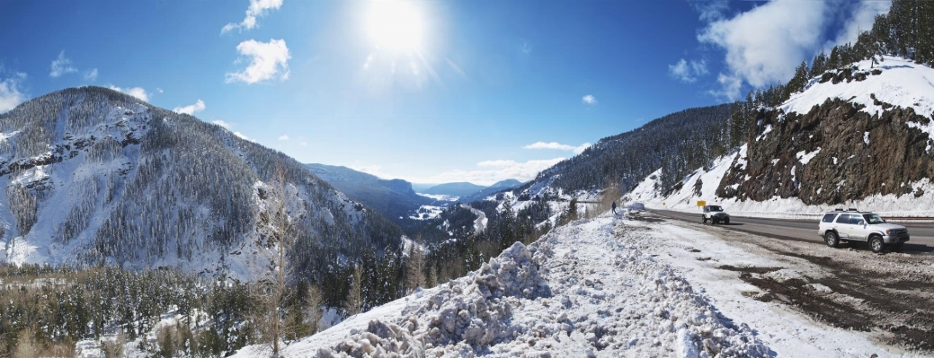 Landscape creek mountain snow Photo