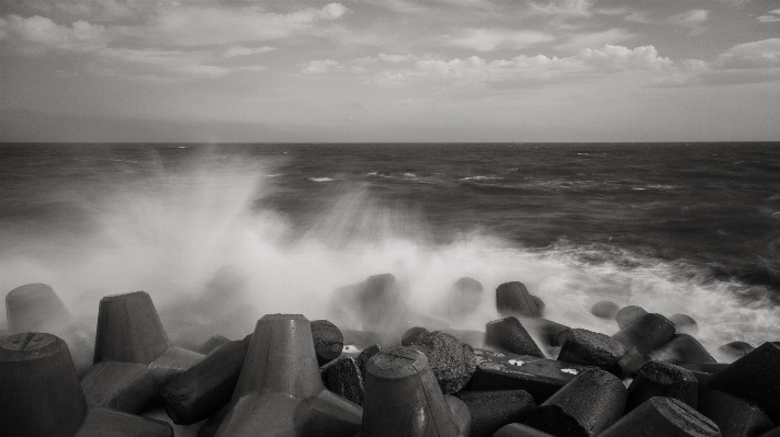 Foto Laut pesisir air rock