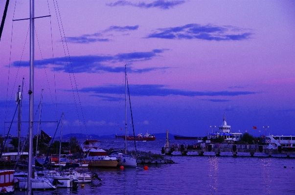 Landscape sea dock sunset Photo