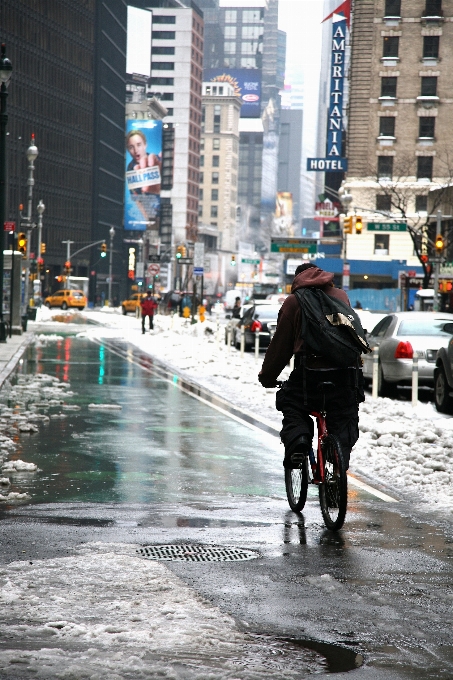 Piéton neige hiver route