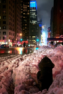 Snow winter street night Photo