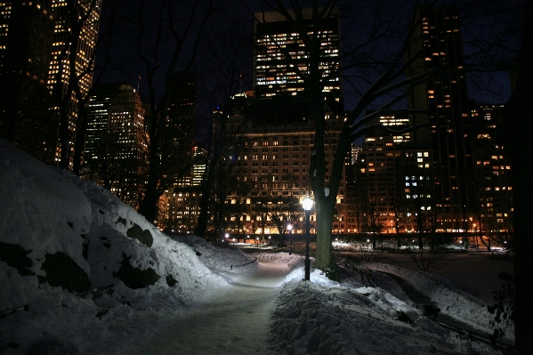 Snow winter light night Photo