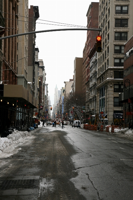 Piéton neige hiver route