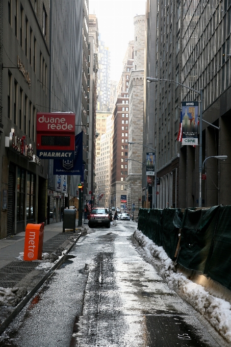 Pedestrian snow winter road