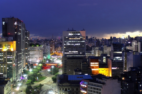 Architecture skyline traffic night Photo