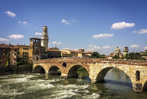 Landscape water sky bridge Photo