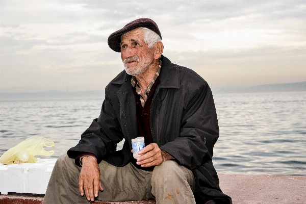 Man beach walking person Photo