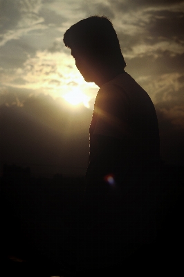 Hand man nature silhouette Photo