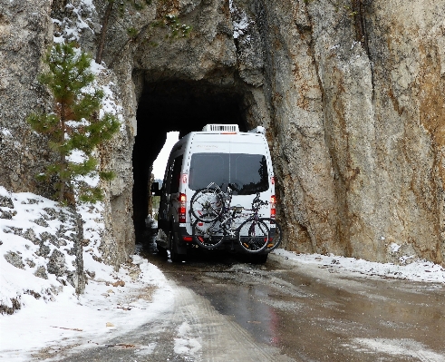 Mountain snow winter car Photo