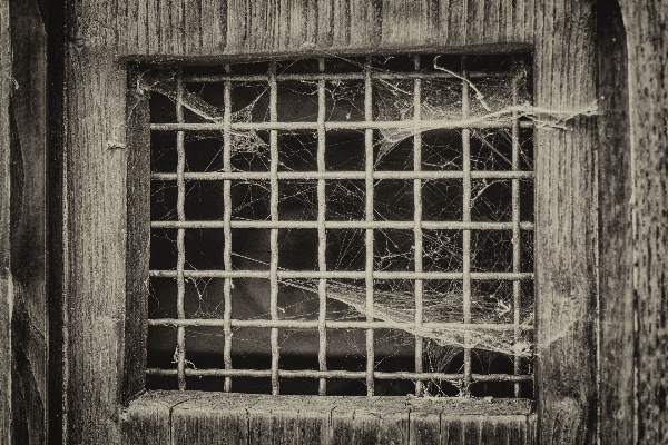 Black and white house hole window Photo