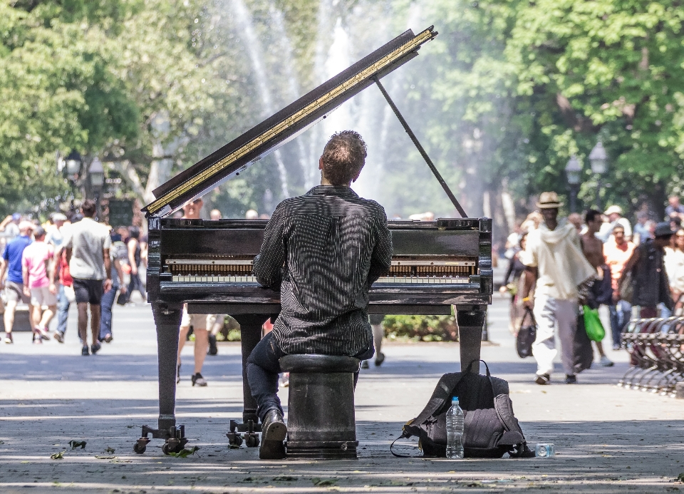 Pejalan kaki musik new york manhattan