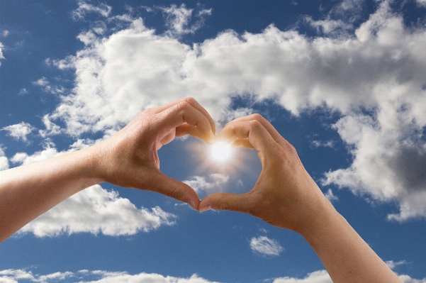 Hand light cloud sky Photo