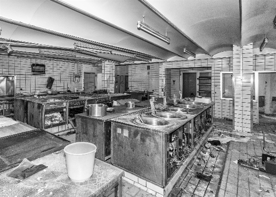 Black and white kitchen factory room Photo