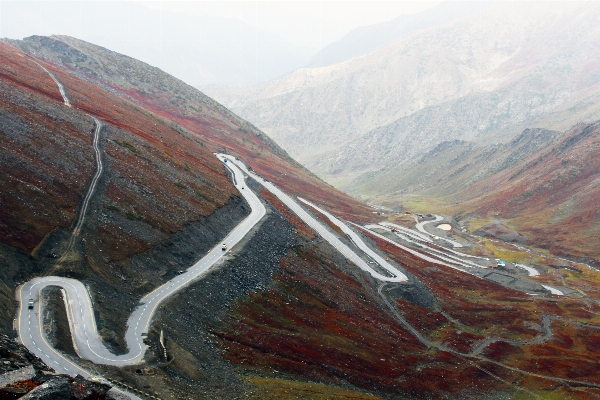 Mountain valley range roadsign Photo