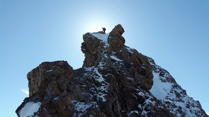 Rock mountain snow adventure Photo