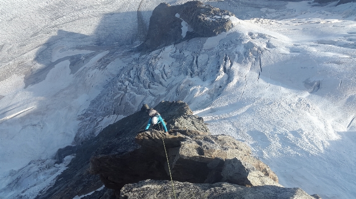 Rock mountain snow adventure Photo