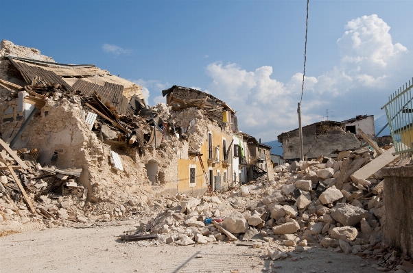 House alley village rubble Photo