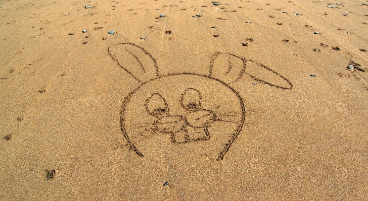 Beach sand outline footprint Photo