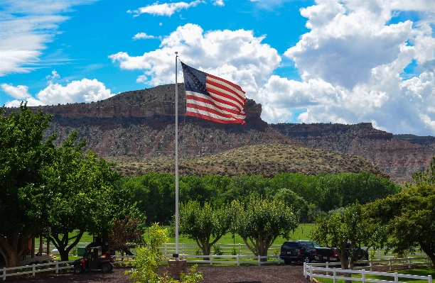 Landscape mountain farm town Photo