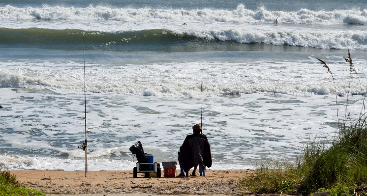 Man beach landscape sea Photo