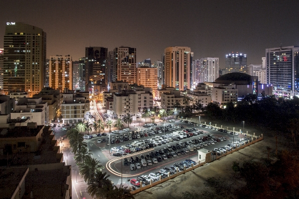 Landscape skyline night building Photo