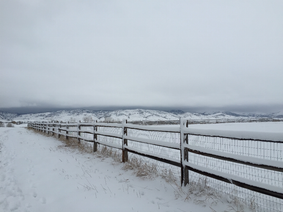 Paisagem mar horizonte neve