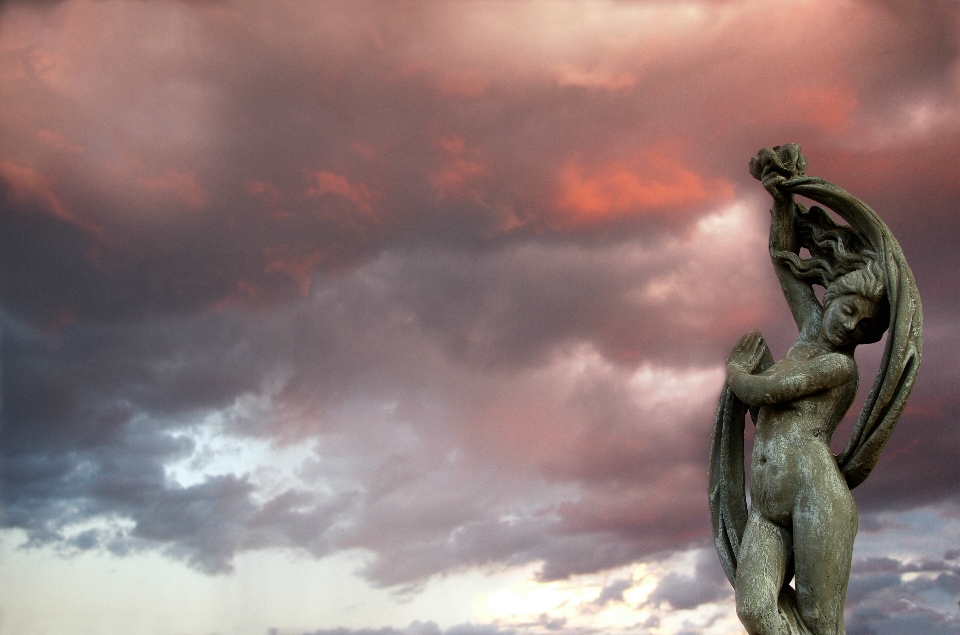 Cloud sky girl woman