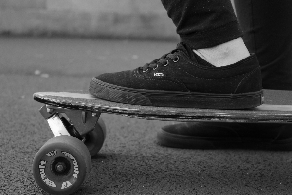 Outdoor shoe black and white board Photo