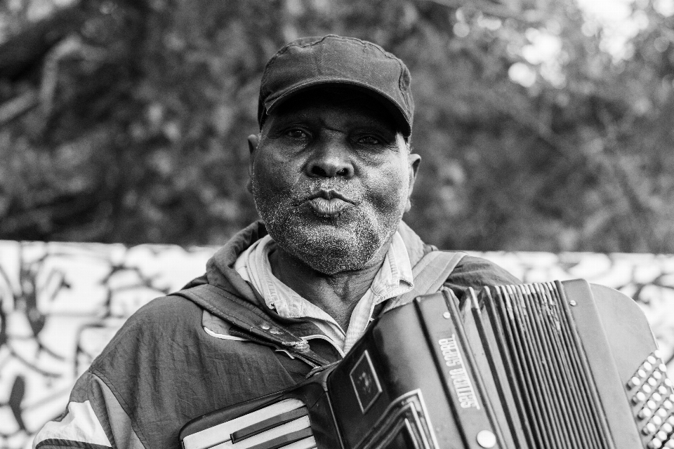 Man person music black and white