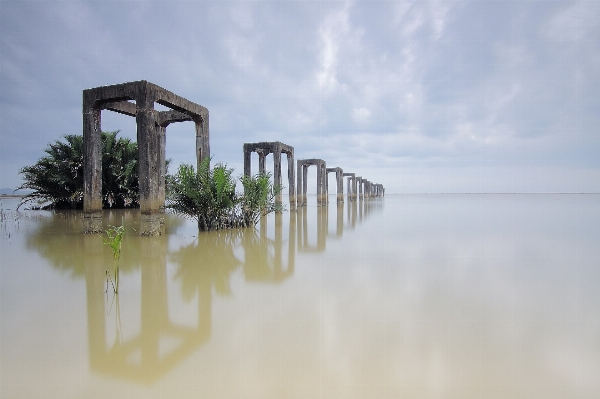 Sea water nature bridge Photo