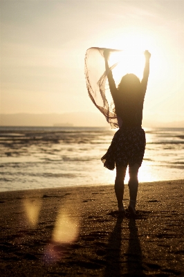 Hand beach sea sand Photo