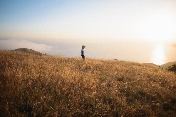 Man landscape sea nature Photo