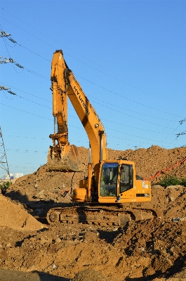 Sand tractor asphalt construction Photo