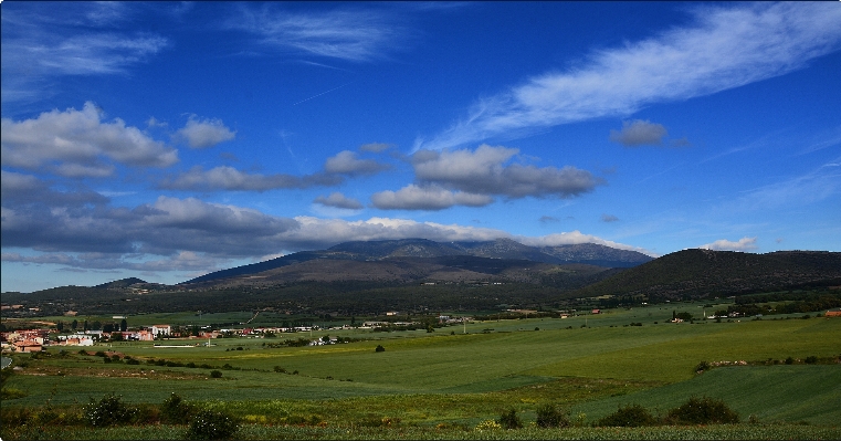 Foto Paisaje césped horizonte montaña