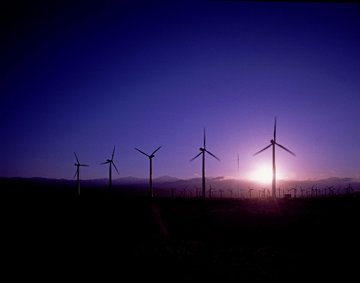 Sunrise morning windmill wind Photo